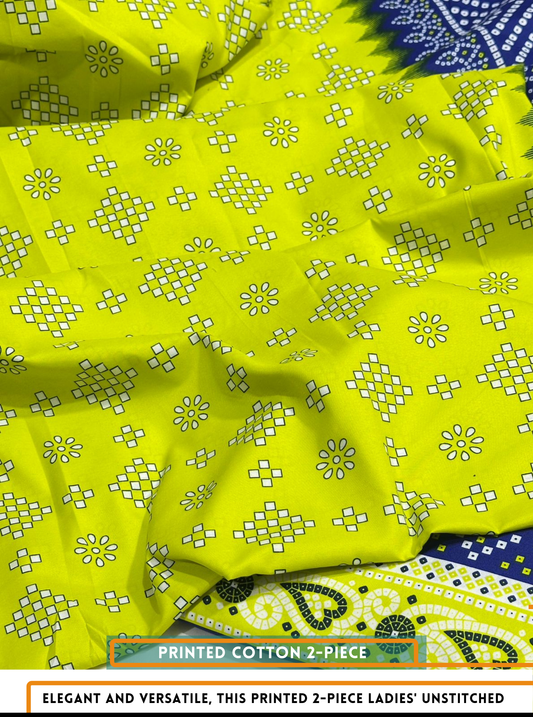 2 Piece All Over Printed Dress Cambric Cotton