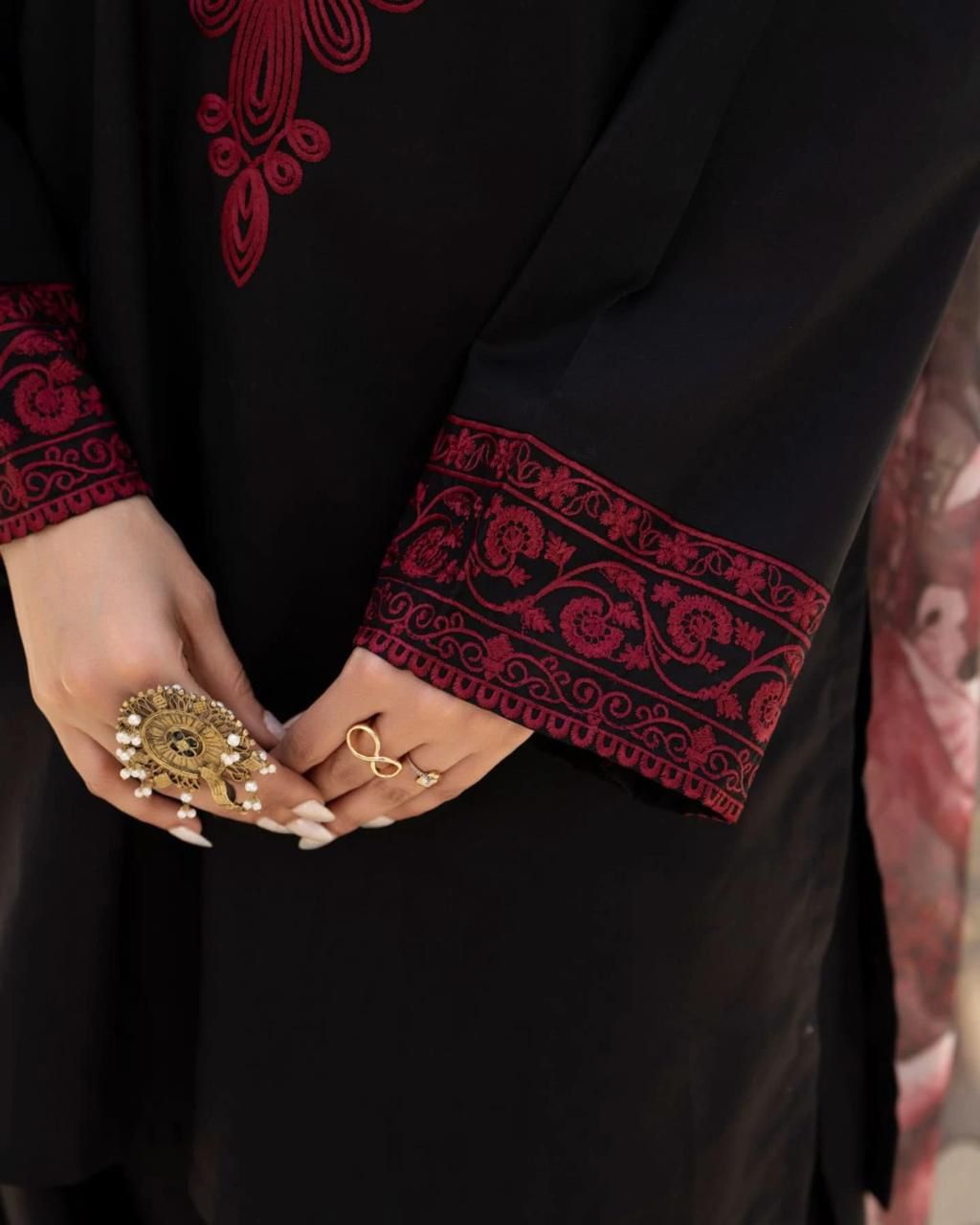 DHANAK 3 piece Emb unsticed AS-01