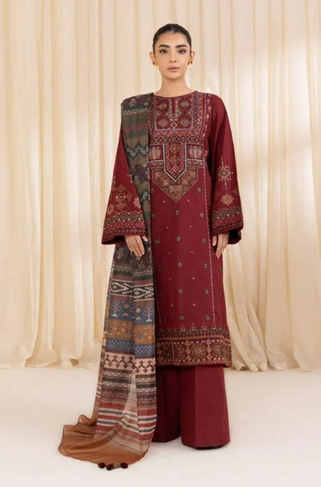 Sapphire - Winter 3PC Dhanak Embroidered Suit -