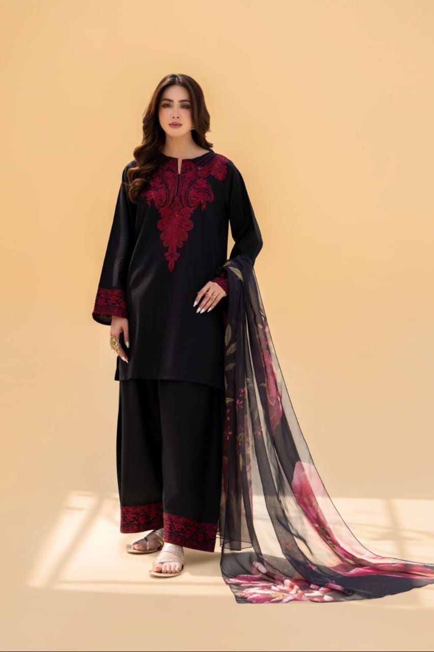 DHANAK 3 piece Emb unsticed AS-01